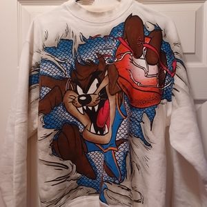 Vintage 1996 Space Jam Taz Looney Tunes Long Sleeve